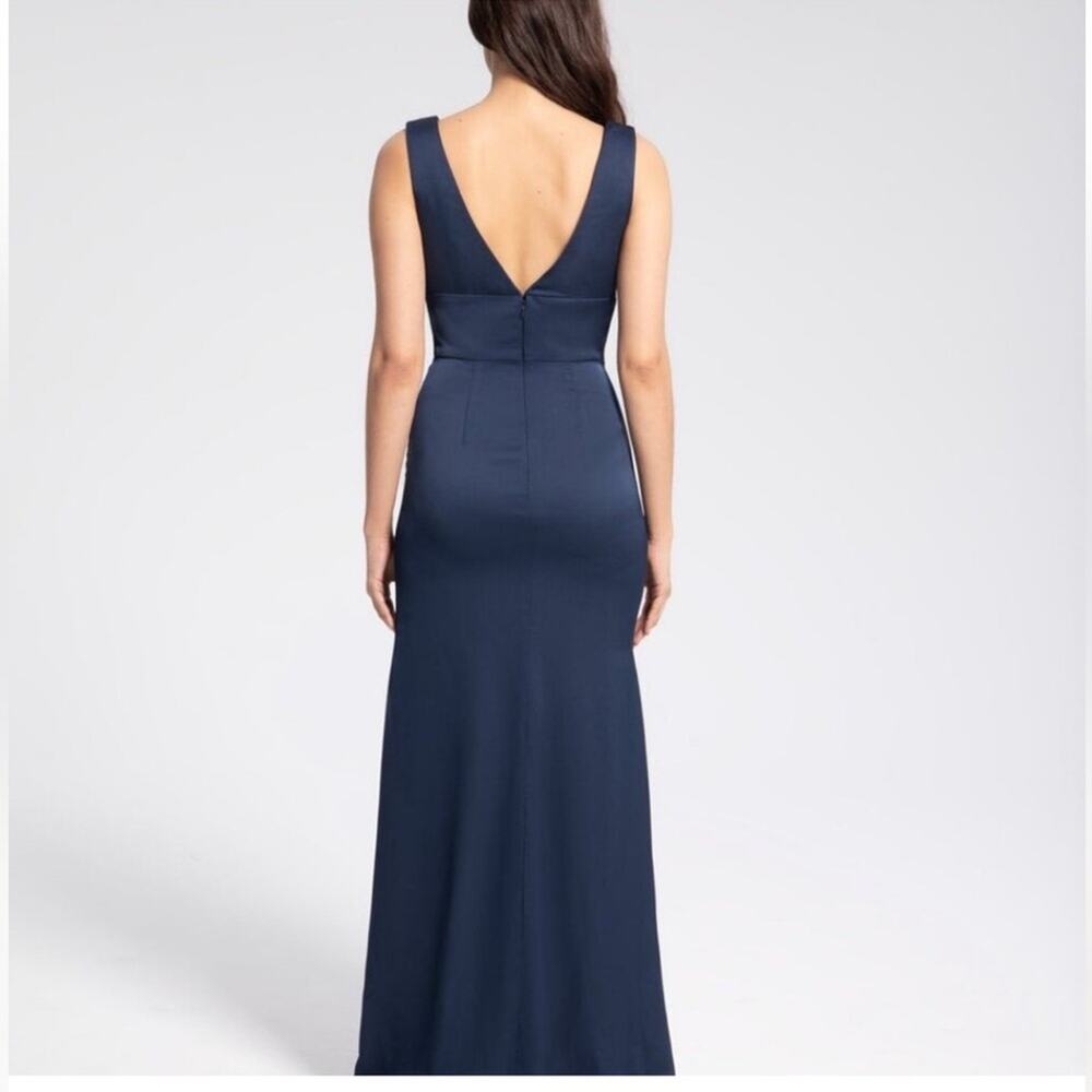 NEW Hayley Paige Formal Dress Crepe De Chine GREEN Wedding Evening Gala Prom - Picture 7 of 9